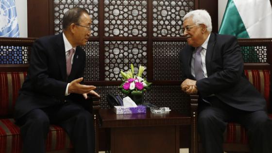 بان كي مون يلتقي بالرئيس الفلسطيني ويحذر من استمرار موجة التصعيد